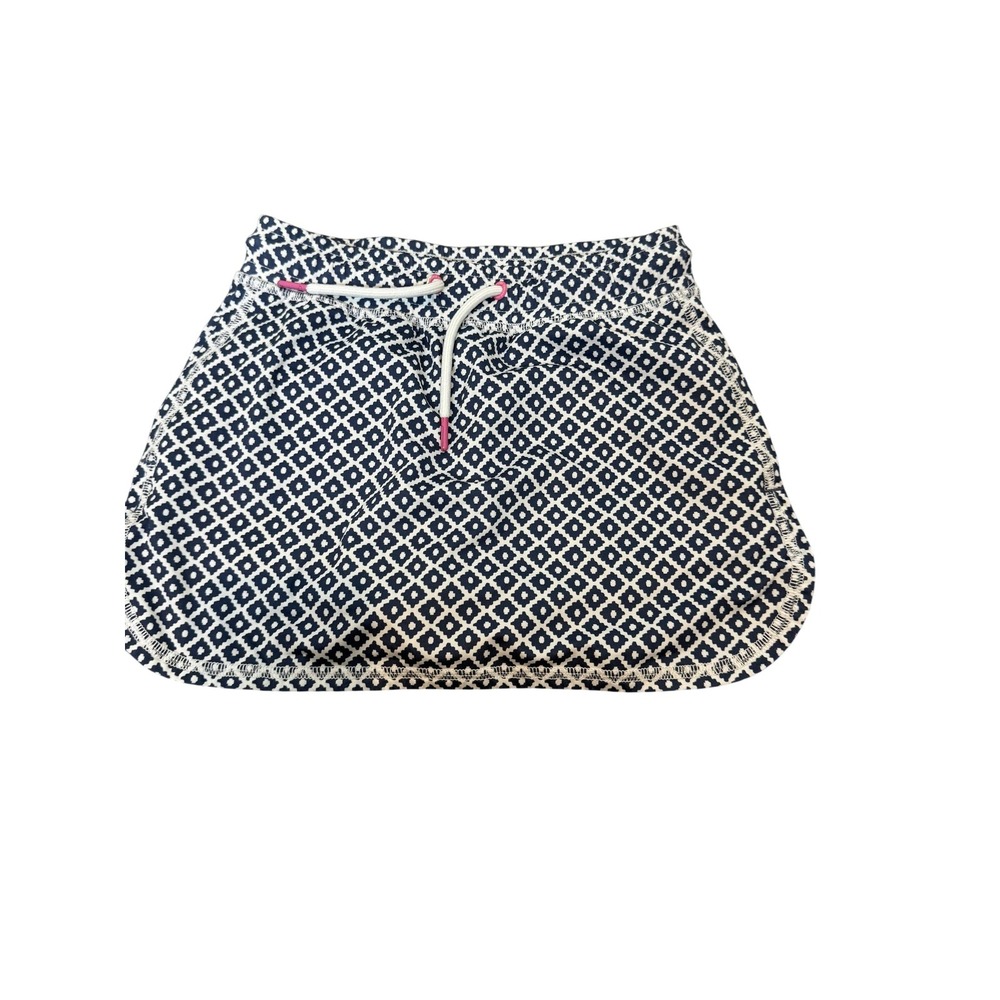 Vineyard Vines Skirt Girls 7-8 Blue Performance Geometric Print Drawstring Mini